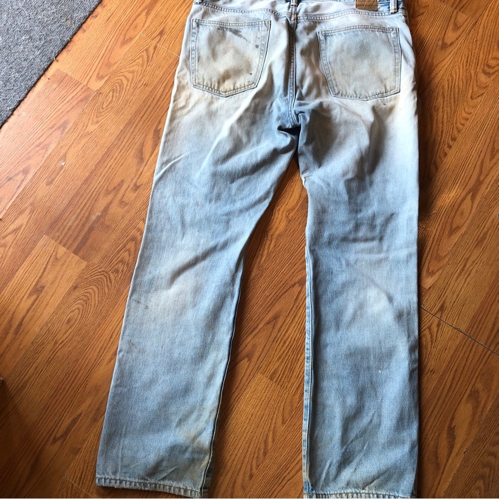 GAP Light Blue Distressed Straight Leg Jeans - Picture 7 of 7